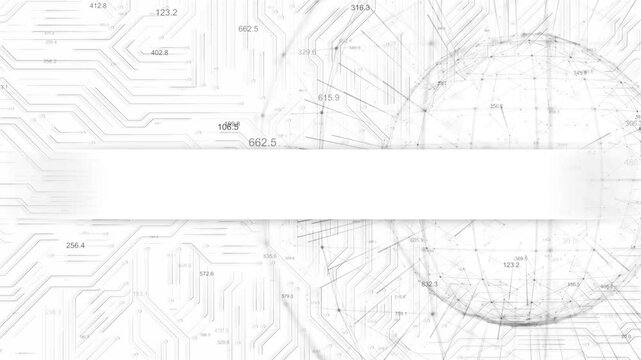 Abstract circuitry network connections copy area white background. cloud computing, machine learning, automation, information systems, digital transformation, science, metrics, technology branding.