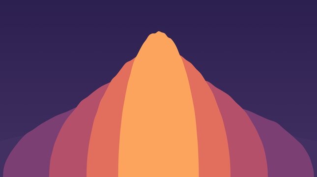 Sunset Canyon Bay Nested Arch Vector Background