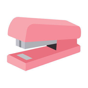 Pink stapler isometric vector