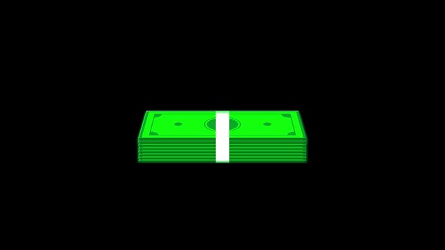 Neon green banknotes bundled cash pile electronic light banking salary, revenue, commerce, budgeting, digital payments, financial markets, investment returns, business funding, wealth, economic themes