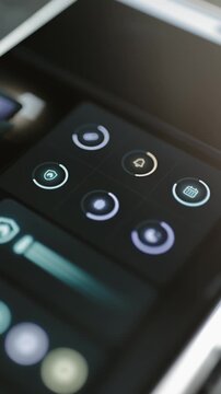 Six round shortcuts organize daily care functions