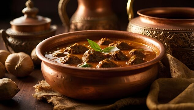  Authentic Pakistani Mutton Kunna Curry in Traditional Red Clay Pot