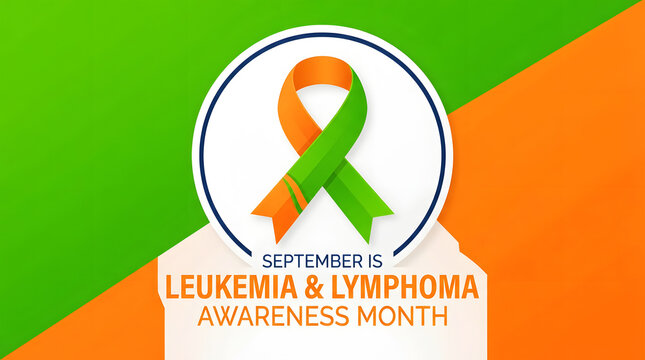 September leukemia and lymphoma awareness month with dual ribbon