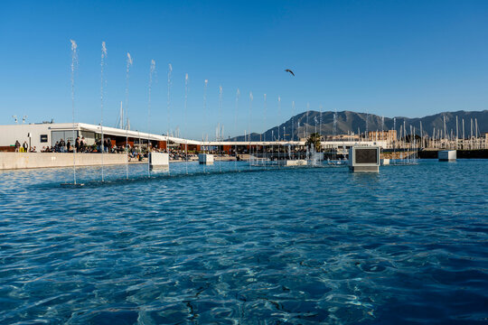 Fontana Marina, Port of Palermo, Palermo, Sicily, Italy, Europe