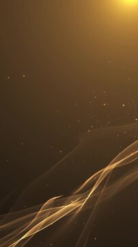 Golden mesh ribbons sweep upward across while particles shimmer around curves. abstract luxury branding, corporate presentations, award openings, financial themes, beauty advertising, titles events.
