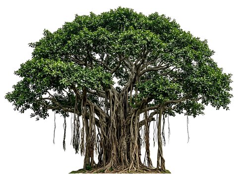 Large ancient baobab tree with thick roots