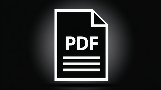 PDF Document Note Icon in Flat Style, Paper Sheet Vector Illustration