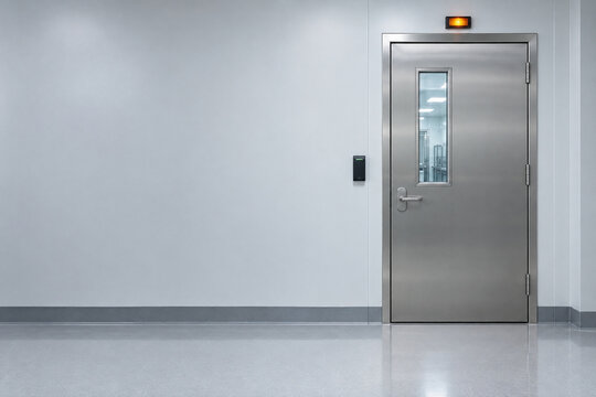 Secure Laboratory Door with Access Reader and Copy Space