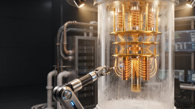 Cryogenic quantum computer hardware in a laboratory setting