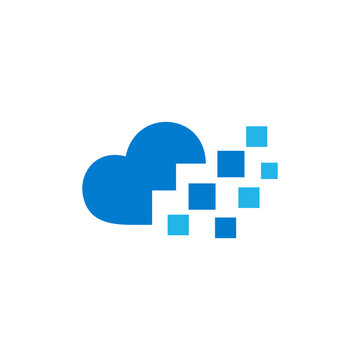 Cloud data logo representing digital storage and modern technology solutions