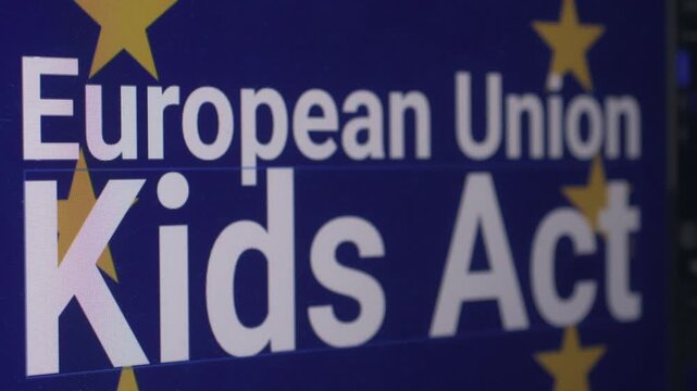 European Union Kids Act concept for online child protection and internet safety
