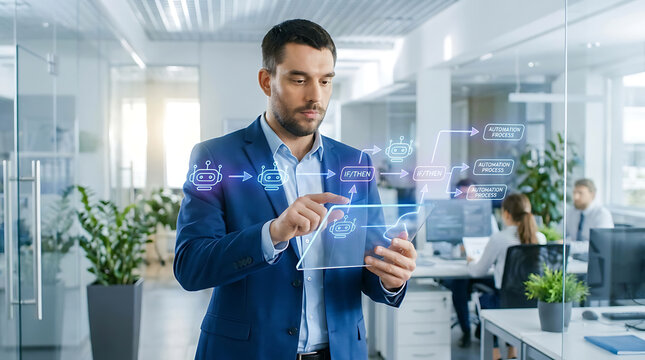 Autonomous Agent and Workflow Automation Virtual Process Tree on Tablet