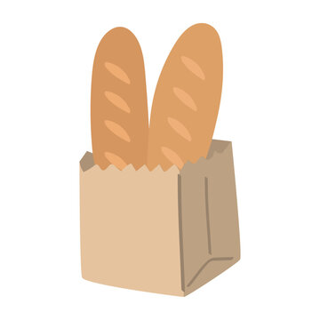 Bread baguette vector