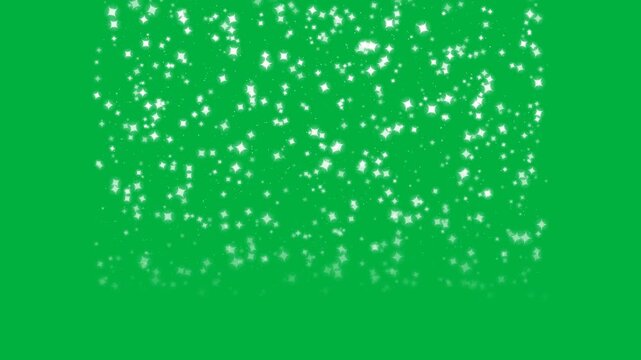 Shining gentle white stardust cascade falling particles on green screen chroma key background, luxury award event magic shimmering vertical waterfall video 4k