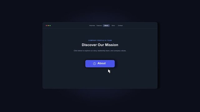 Animated pixel art interface loading animation with progress bar and button click cursor, dark theme