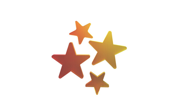 Gradient Frosted Glassmorphism Stars Cluster Isolated on PNG