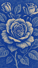 Obraz premium Intricate blue rose mobile wallpaper