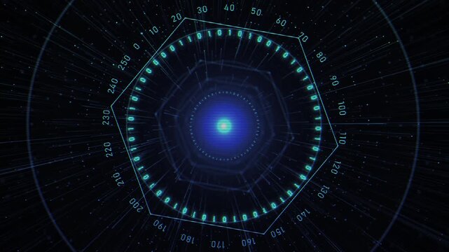 Circular digits radial markings a deep technology tunnel center. telemetry, diagnostics, countdowns, aviation displays, cyber interfaces, tracking system, control panels, research, future intros.