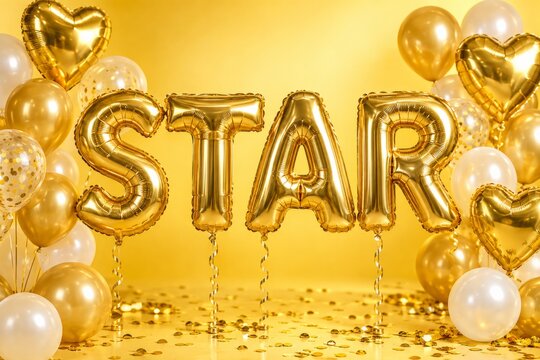 STAR Gold Foil Balloons for Golden Celebration