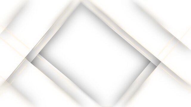 Minimal white diamond frame depth, warm gold edges, central copy area. clean corporate title, wedding announcements, product presentations, luxury branding, editorial openers, slideshows, backgrounds.