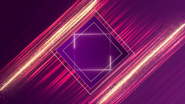 Glowing geometric outlines bold copy space light streams race diagonally behind them. eye catching background for beauty campaigns, nightlife promos, celebration edits, concerts, modern brand intro.