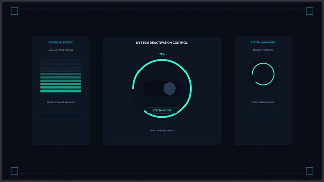 futuristic digital dashboard interface with glowing elements, data visualization, and control panel, technology concept