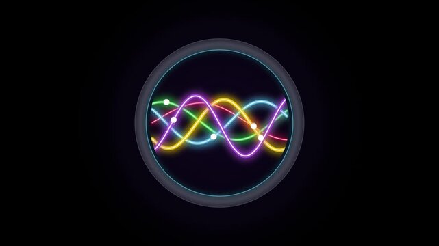 Neon Waveform Abstract Circle Logo Motion Graphic