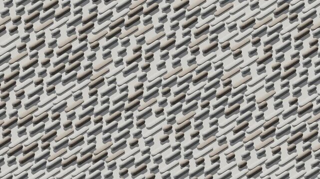Abstract 3D geometric background animation with moving diagonal pill shapes seamless loop