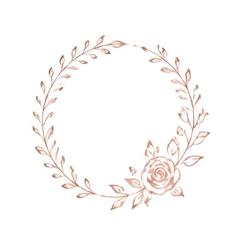 Floral wreath with rose and leaves for design projects