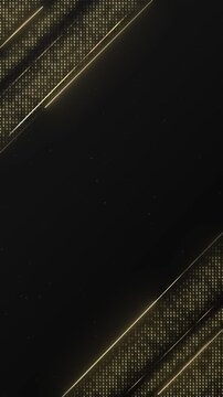 Luxury gold geometric glowing dotted corners, diagonal metallic lines open central copy space. For premium branding, awards, corporate events, elegant invitations product advertising title celebration