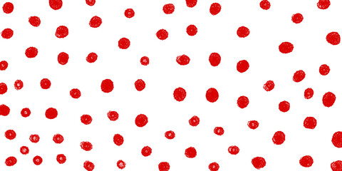 Hand-drawn grunge-style polka dot background with irregular shapes. © Linda