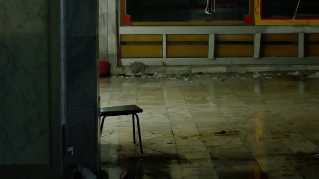 Water Leak Across Neglected Pedestrian Underpass