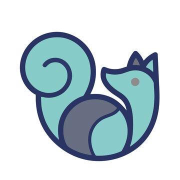 Stylized fox or squirrel icon