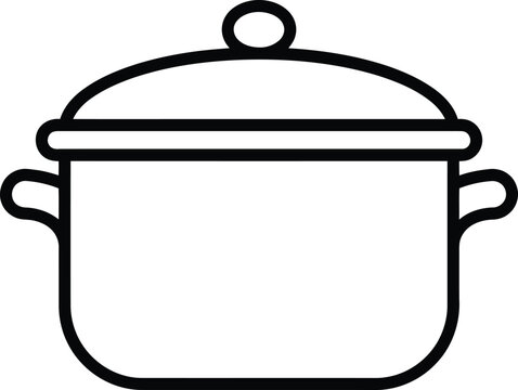 Simple line art icon of a cooking pot