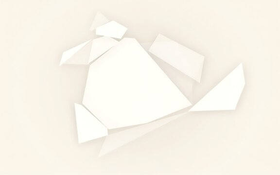 Creative origami paper folded into abstract geometric shape design
