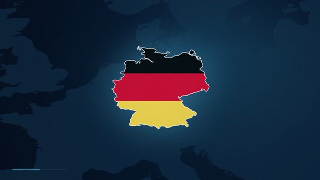 Modern Tech Dark Mode Map Graphic Marking The Exact Coordinates Of Augsburg City In Germany.