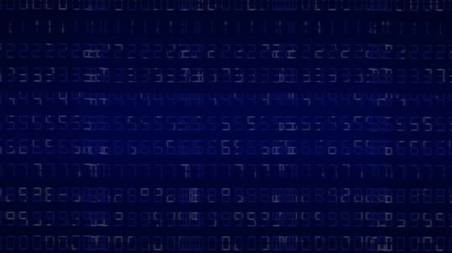 Numbers background animation shows repeating digital symbols. Cyberspace matrix tracks on numbers background animation. Modern display layouts use numbers background animation.