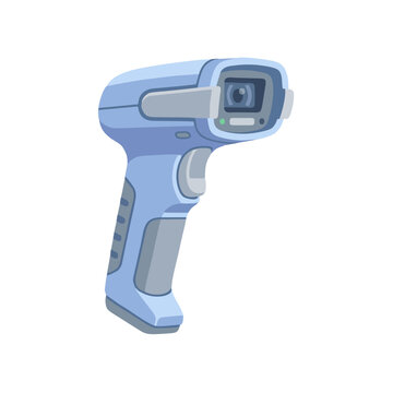Digital barcode reader device for cashier and warehouse inventory vector