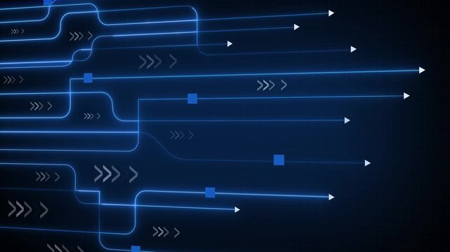 Neon lines animation shows directional arrows on a grid. Cyber data routes along this active neon lines animation. Sci-fi interface overlays use these neon lines animation.