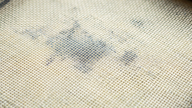 Screen Printing Mesh Texture With Fine Woven Grid Pattern