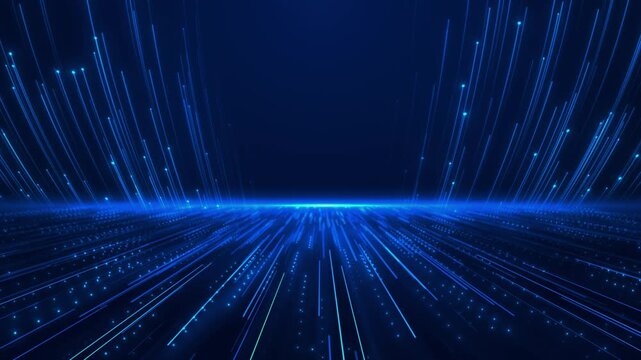 Vertical neon streaks rise radiant vanishing point lines flow viewer. fast technology backgrounds, futuristic travel, communication, cyberspace, software launches, gaming, science title sequences.