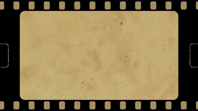 Super 8 film frame with sprocket hole or perf on side. vintage style 4K animation