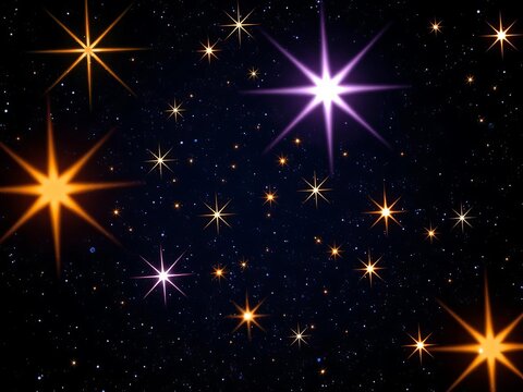 Glittering stars shine bright against dark cosmos background, Galactic Plane, Milky Way