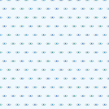 Minimalist Seamless Evil Eye Pattern Vector Abstract Blue Geometric Background