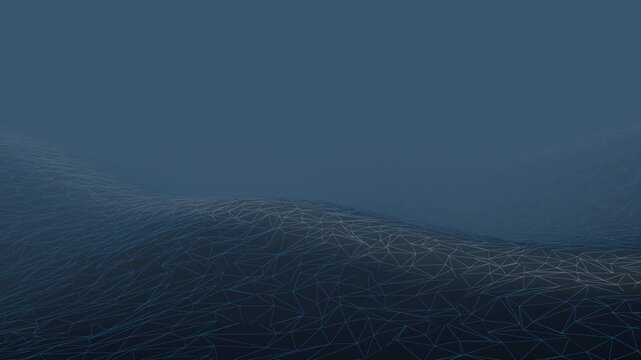 Futuristic wireframe wave abstract 3D digital landscape animation loop