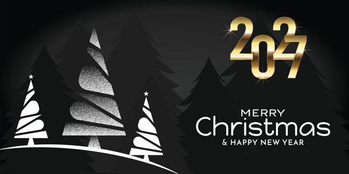 2027 happy new year and merry Christmas background 
