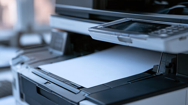 Modern office multi function printer and scanner device for business work