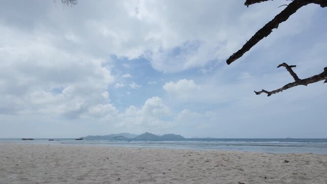 Slow motion Seychelles beach daytime shot in spring