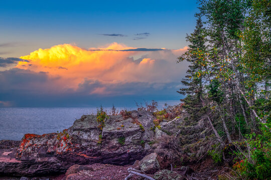 An overlooking view of nature near Grand Marais, Minnesota