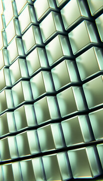 Abstract 3d metallic cubes geometric pattern design